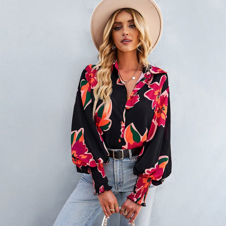 Women's fashion commuter long sleeve versatile Shirt Top - Top