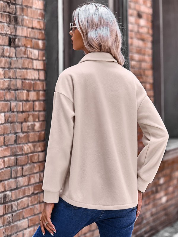 Women's fashion patchwork contrast loose coat - Outerwear