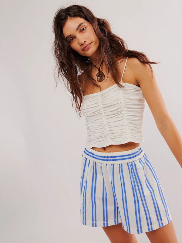 Women's Fashion Striped Casual Shorts - Bottoms