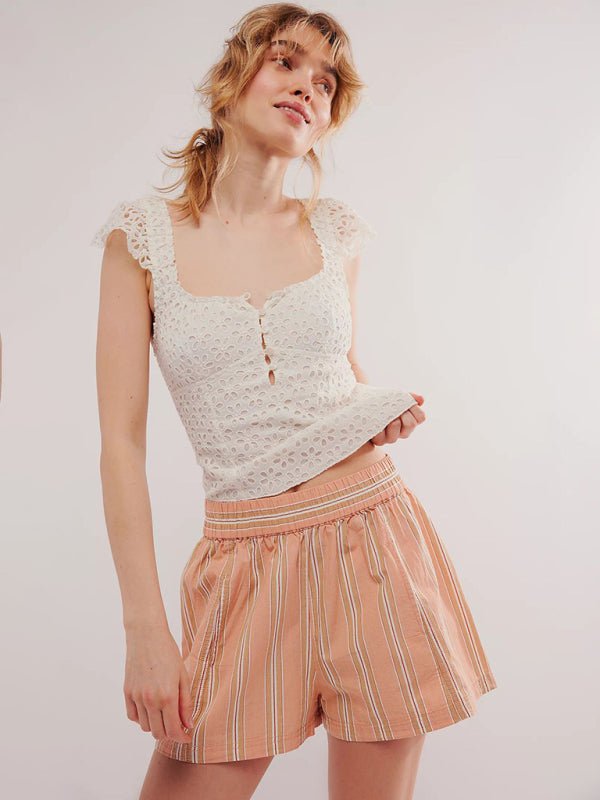 Women's Fashion Striped Casual Shorts - Bottoms