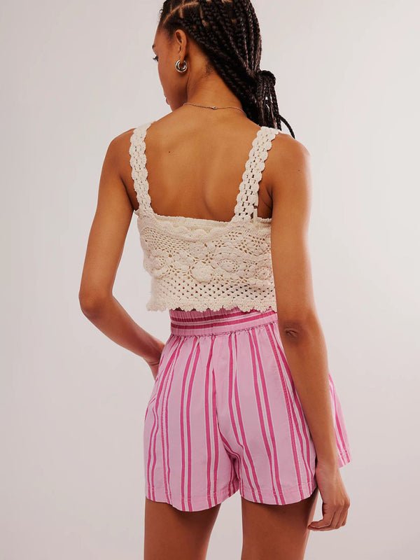 Women's Fashion Striped Casual Shorts - Bottoms