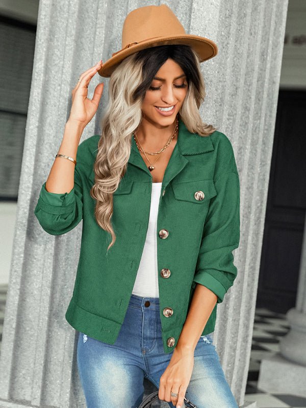 Women's fashion versatile jacket corduroy jacket - Outerwear