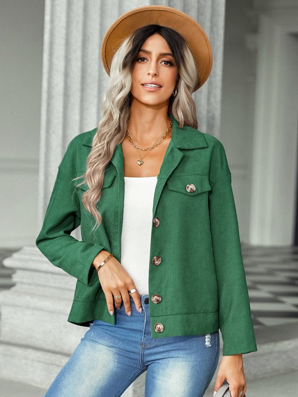 Women's fashion versatile jacket corduroy jacket - Outerwear
