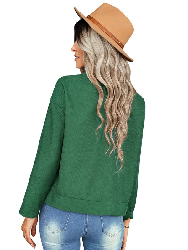 Women's fashion versatile jacket corduroy jacket - Outerwear