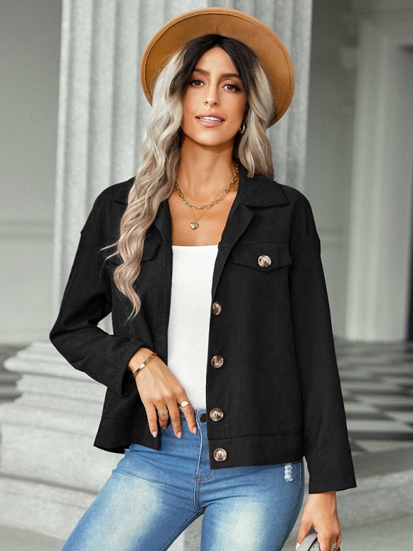 Women's fashion versatile jacket corduroy jacket - Outerwear