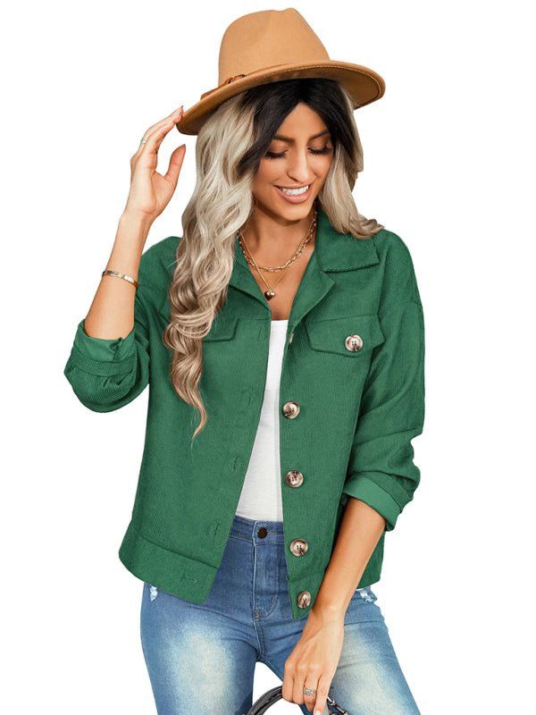 Women's fashion versatile jacket corduroy jacket - Outerwear