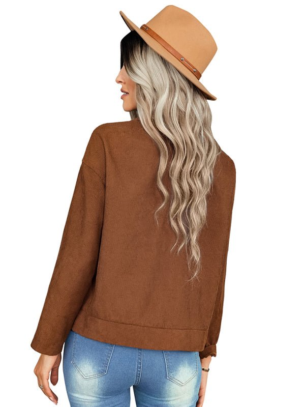 Women's fashion versatile jacket corduroy jacket - Outerwear