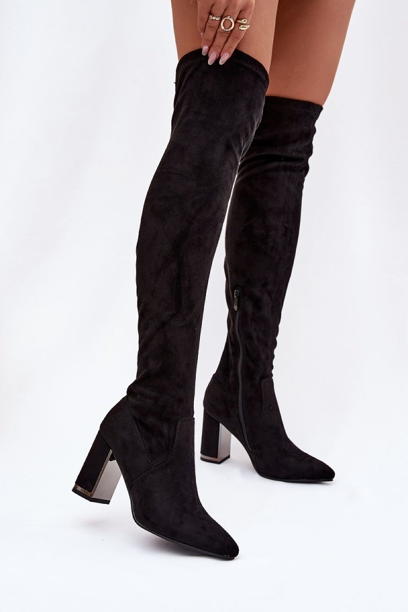 Women's Faux Suede Knee - High Boots - 
