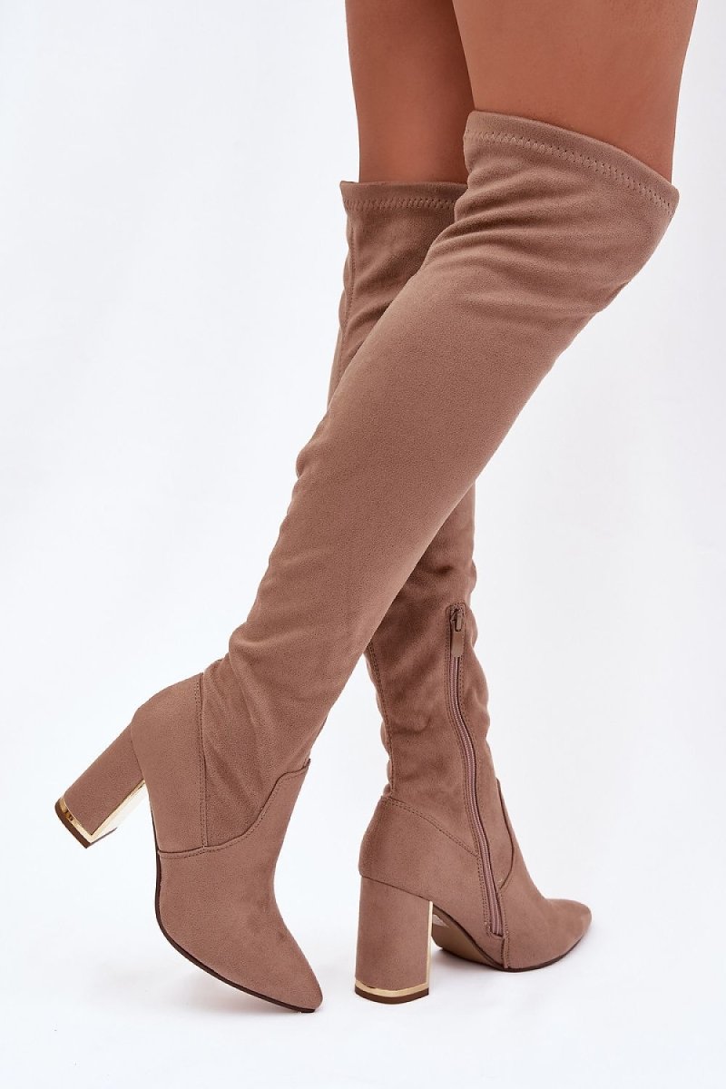 Women's Faux Suede Knee - High Boots - 