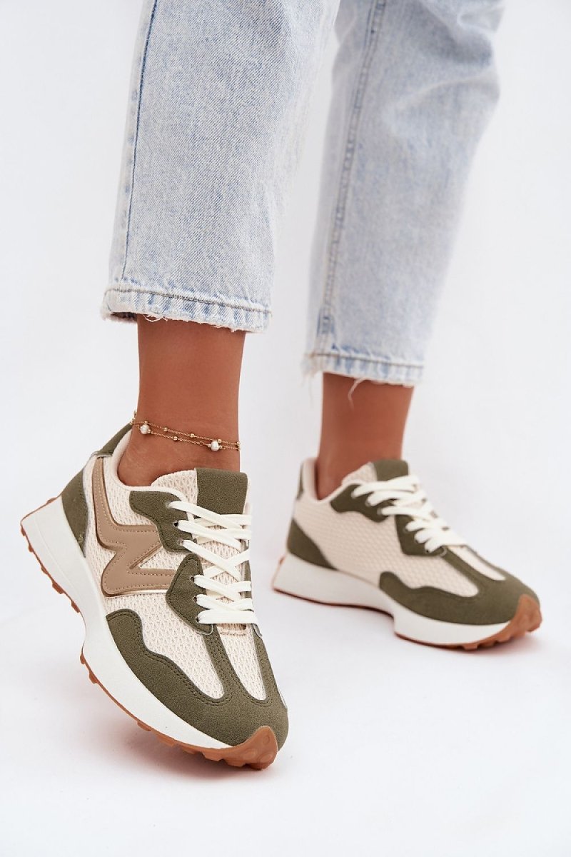 Women's Green Sport Shoes with Lace - Up Closure - 