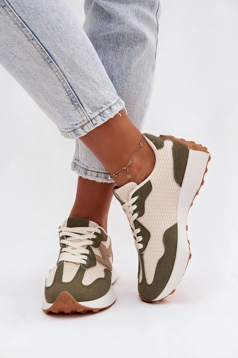 Women's Green Sport Shoes with Lace - Up Closure - 