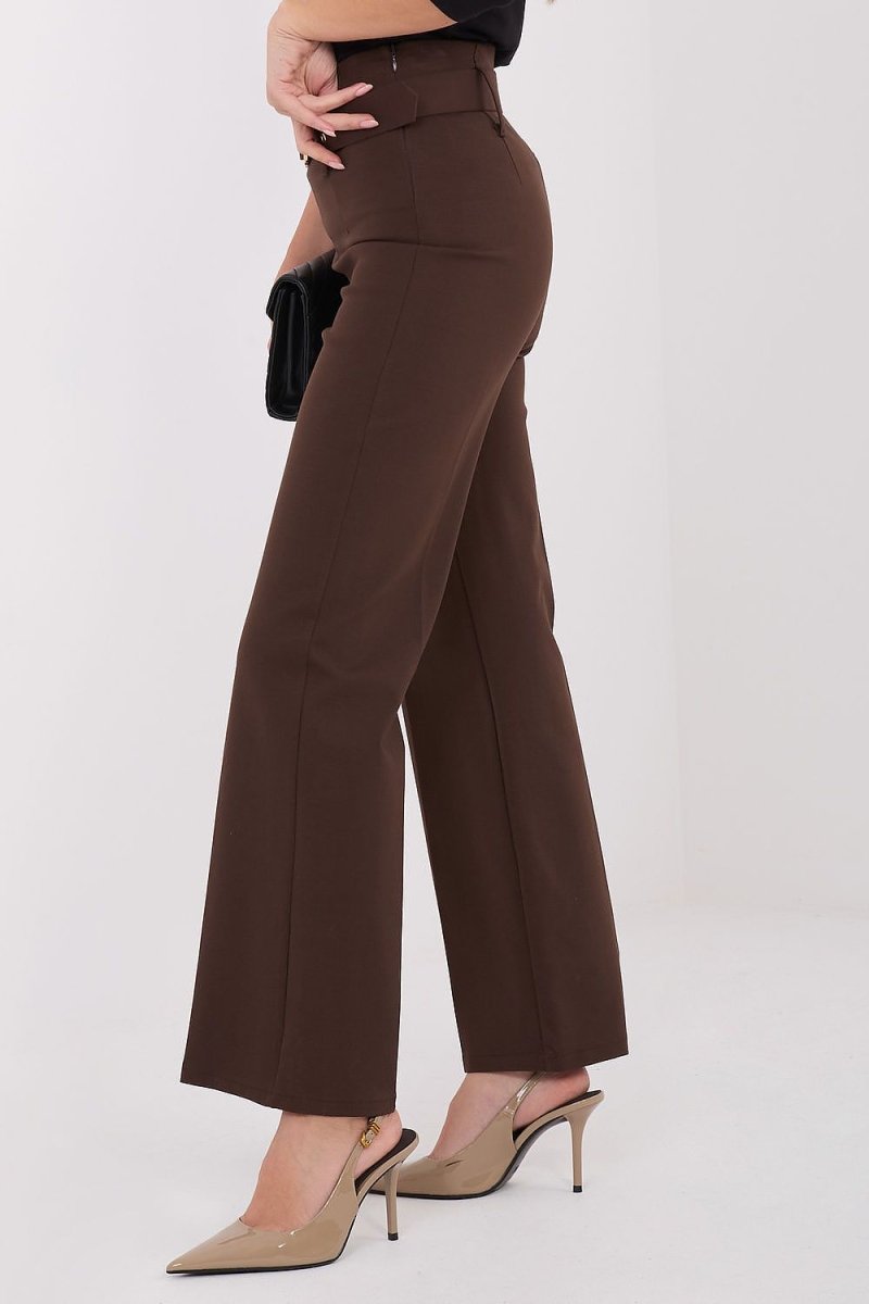 Women's High Waist Straight Leg Trousers - 