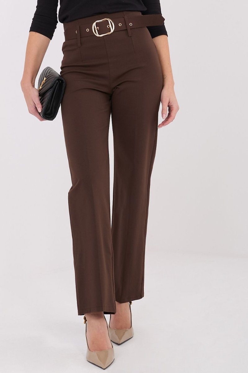 Women's High Waist Straight Leg Trousers - 