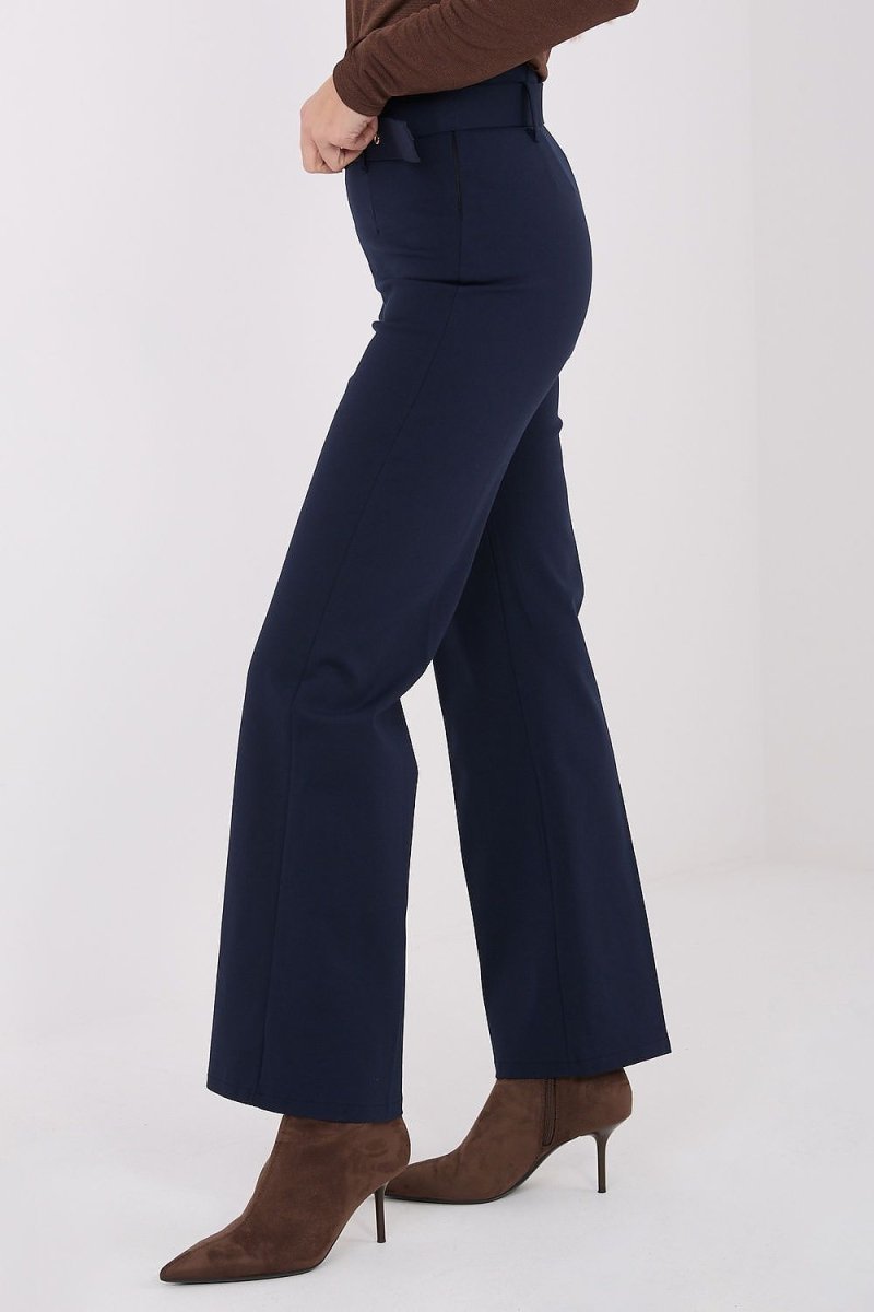 Women's High Waist Straight Leg Trousers - 