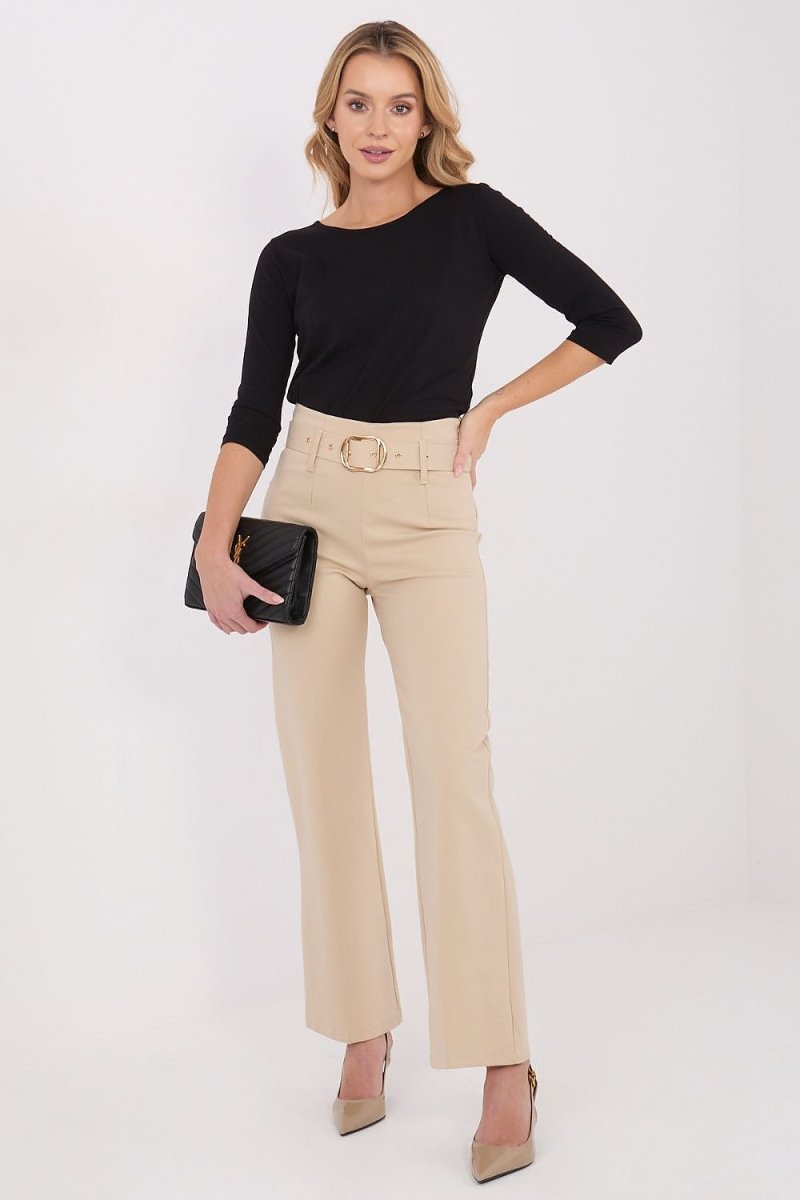 Women's High Waist Straight Leg Trousers - 