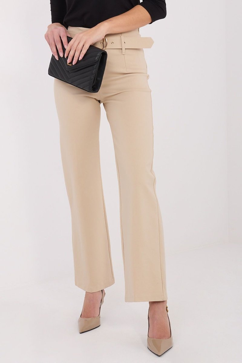 Women's High Waist Straight Leg Trousers - 