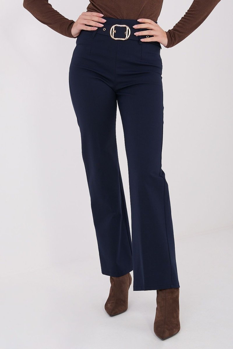 Women's High Waist Straight Leg Trousers - 