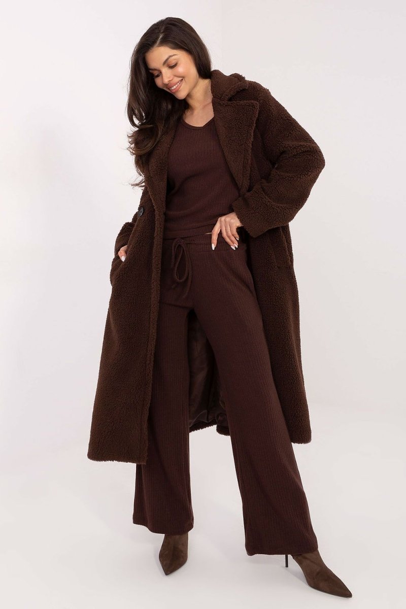 Women's High Waist Wide Leg Knit Trousers - 