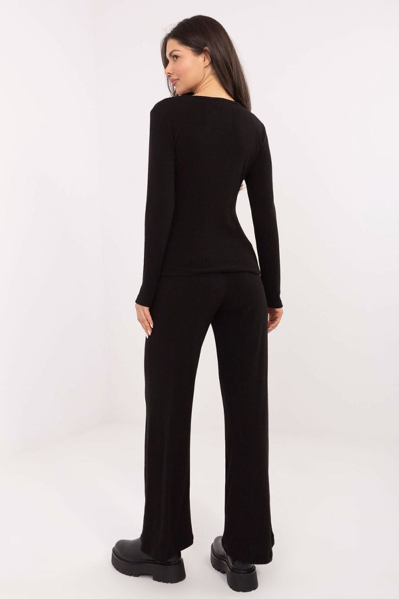 Women's High Waist Wide Leg Knit Trousers - 