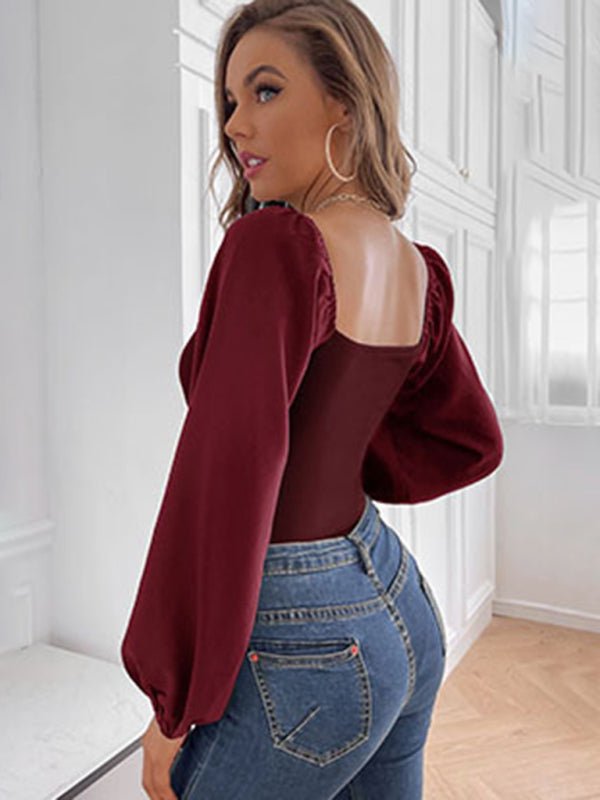 Women's Kink V - Neck Long Sleeve Bodysuit - Top