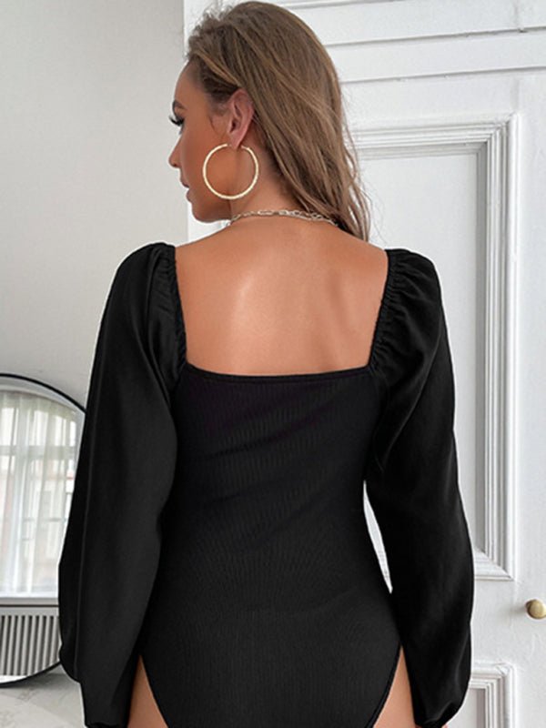 Women's Kink V - Neck Long Sleeve Bodysuit - Top