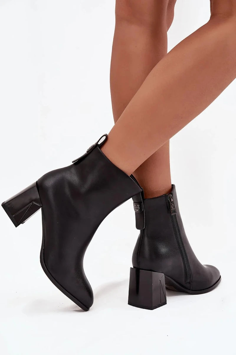 Women's Leather Ankle Boots - 