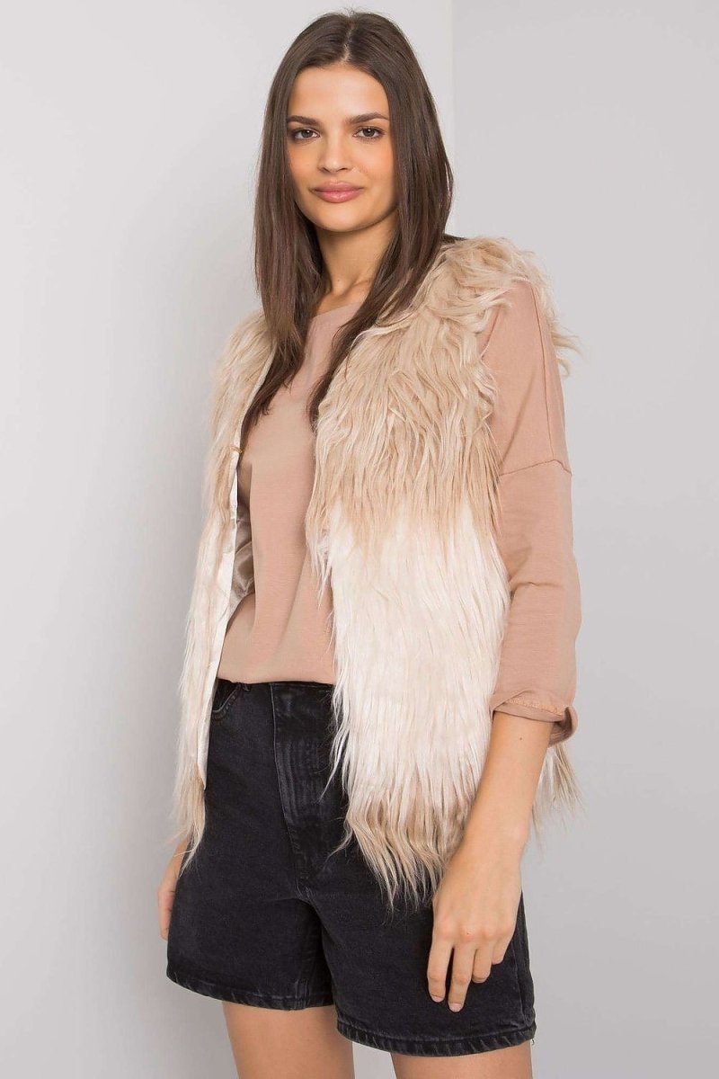Women's Lined Fur Vest - 