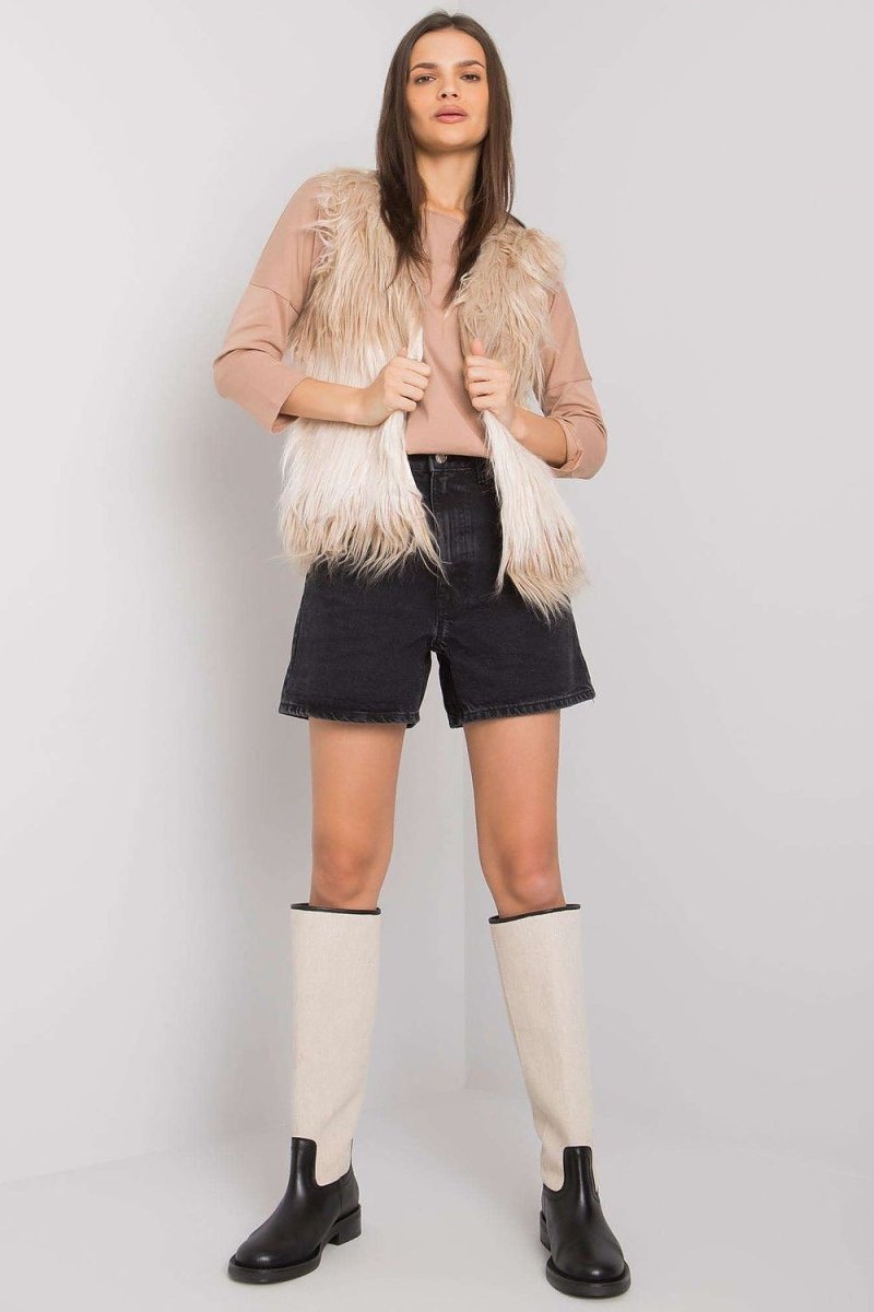 Women's Lined Fur Vest - 