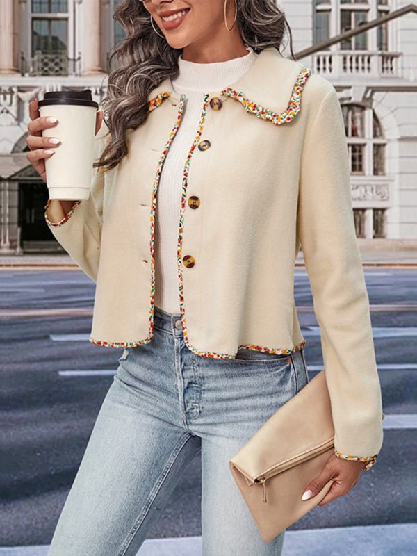 Women's Long Sleeve Lace Solid Color Jacket - Outerwear