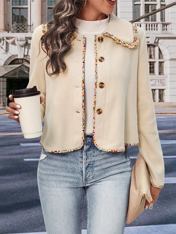 Women's Long Sleeve Lace Solid Color Jacket - Outerwear