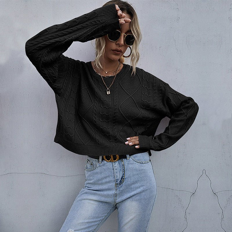 women's long sleeve twist forest short bottoming sweater - Outerwear