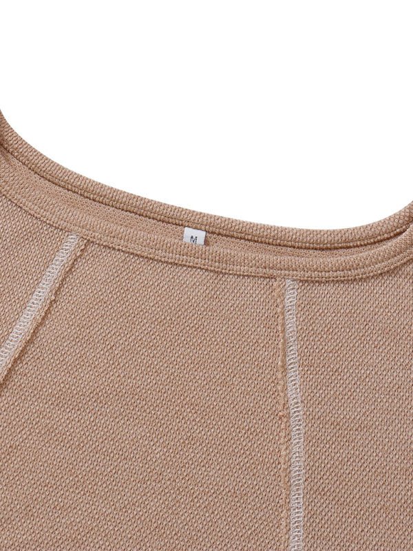 Women's Loose Stitching Color Contrast Line Pullover Sweatshirt - Outerwear