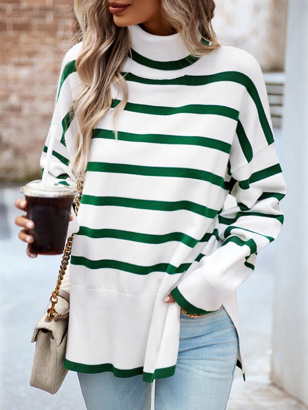 Women's new casual round neck long sleeve knitted sweater - Outerwear