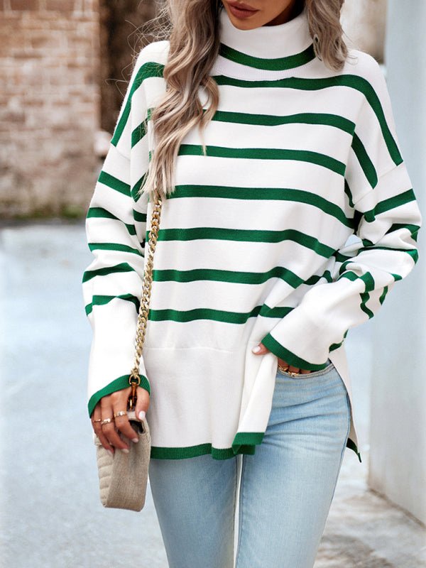 Women's new casual round neck long sleeve knitted sweater - Outerwear