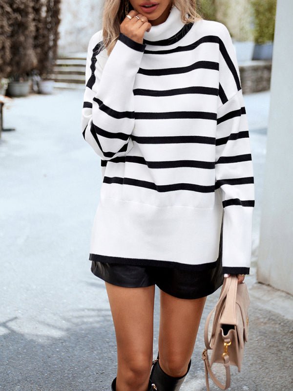 Women's new casual round neck long sleeve knitted sweater - Outerwear
