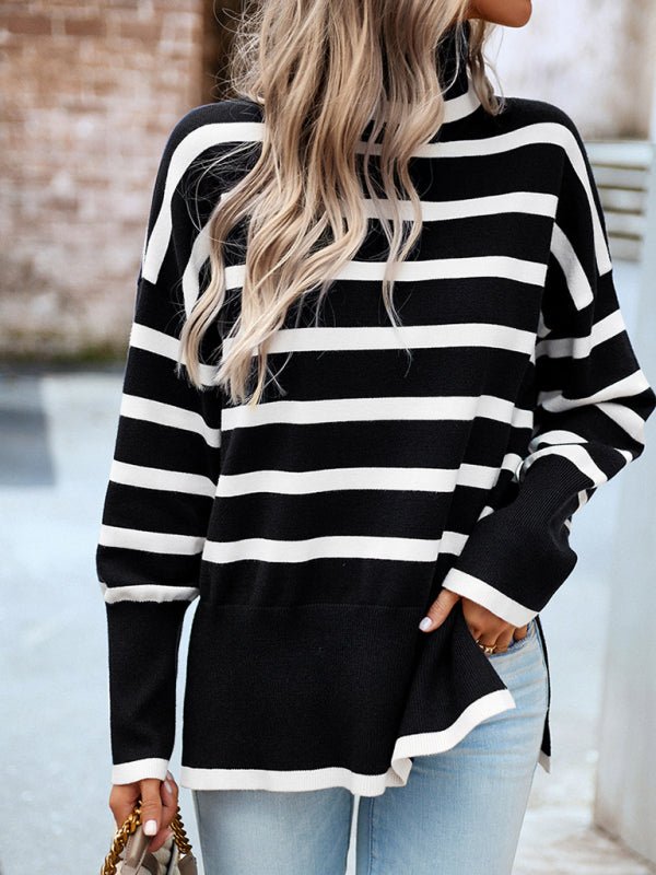 Women's new casual round neck long sleeve knitted sweater - Outerwear