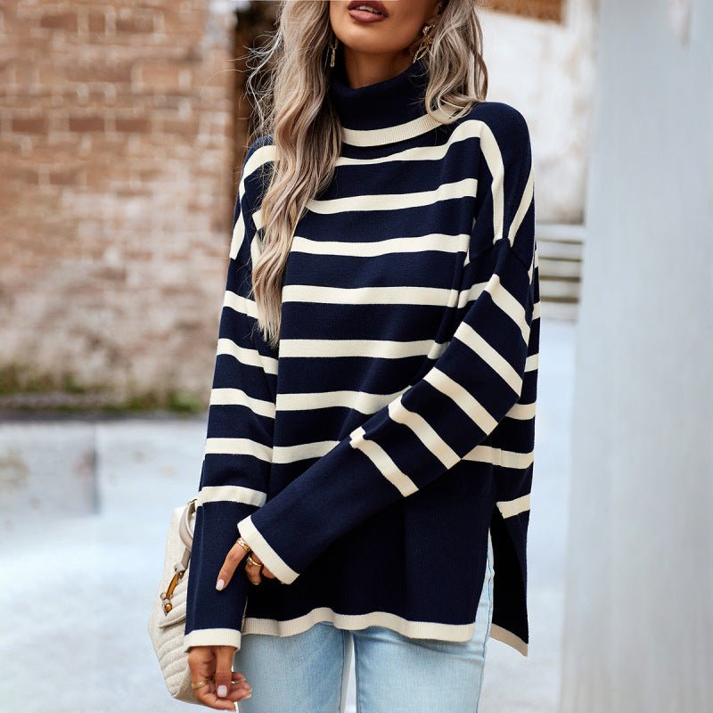 Women's new casual round neck long sleeve knitted sweater - Outerwear