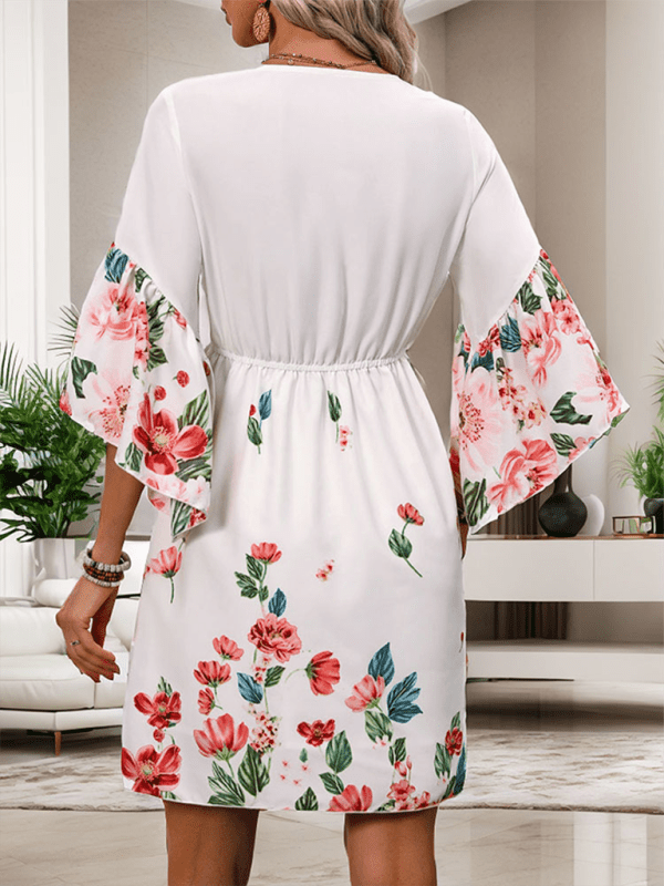 Women's new ethnic style three - quarter sleeve printed dress - Day Dress