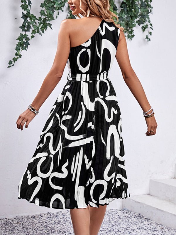 Women's new letter print off - shoulder dress - Day Dress