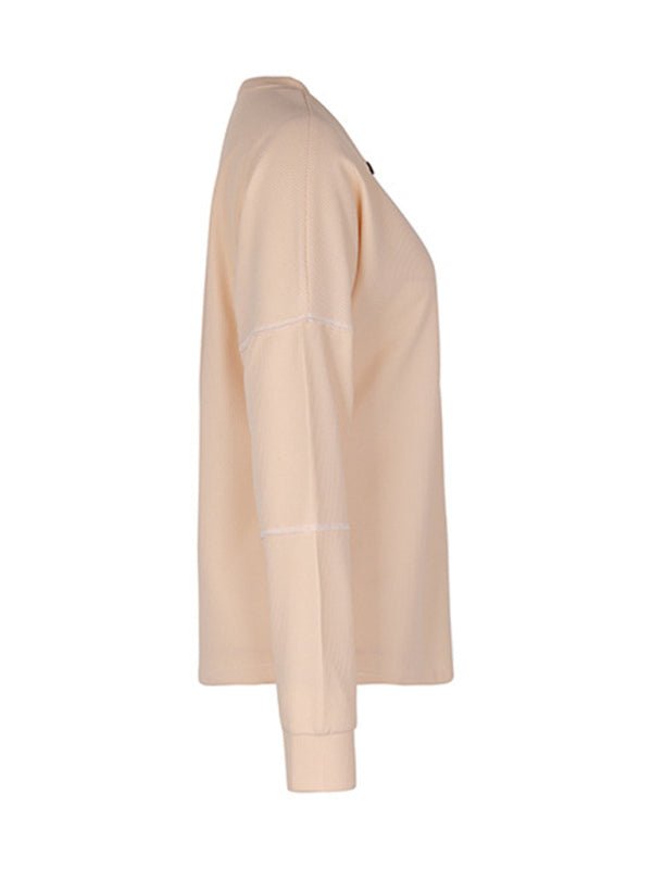 Women's New Long Sleeve Solid Color Knitted Tops - Top
