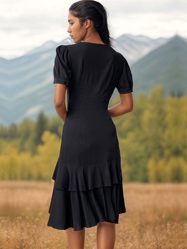 Women's New Solid Color Irregular Slim Dress - Nightout dress