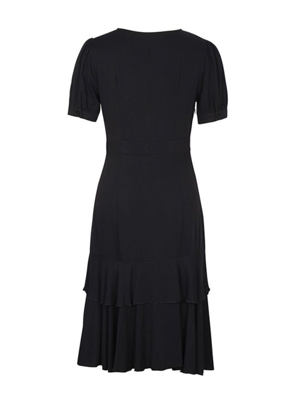 Women's New Solid Color Irregular Slim Dress - Nightout dress