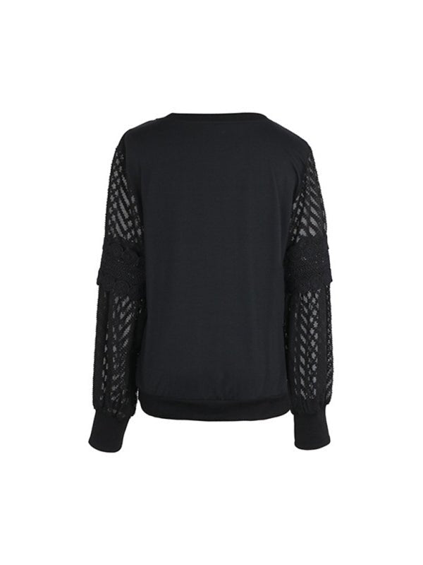 Women's New Solid Color Long Sleeve Round Neck Hoodie - Outerwear