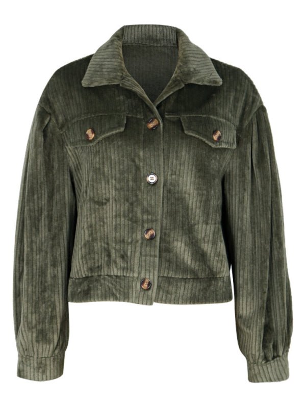 Women's New Solid Color Plush Casual Short Jacket - Outerwear