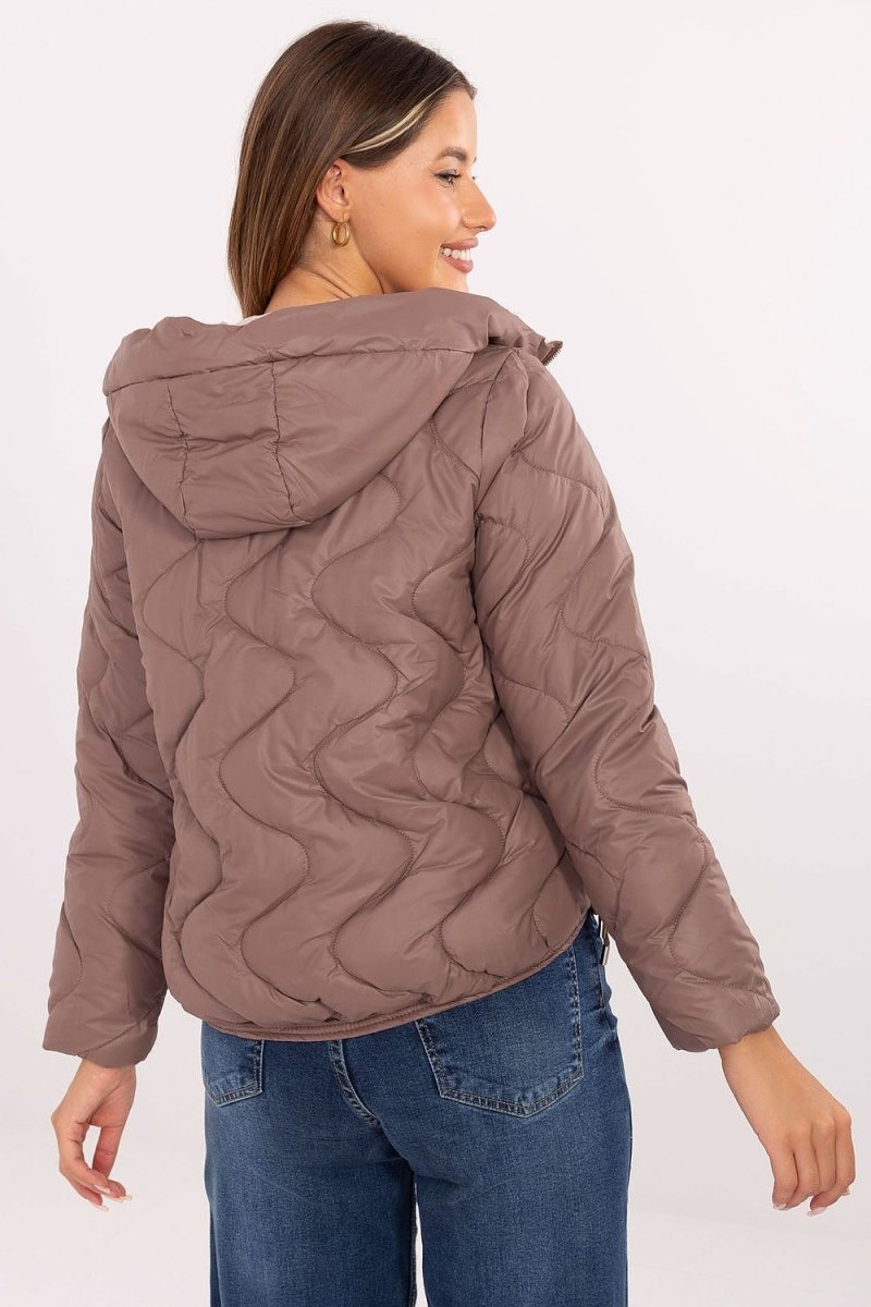 Women's Polyester Quilted Jacket with Hood - 