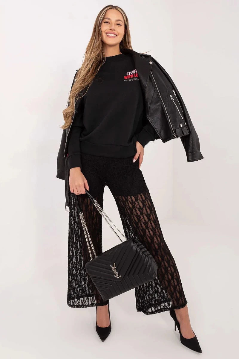 Women's Printed Cotton Blend Sweatshirt - 