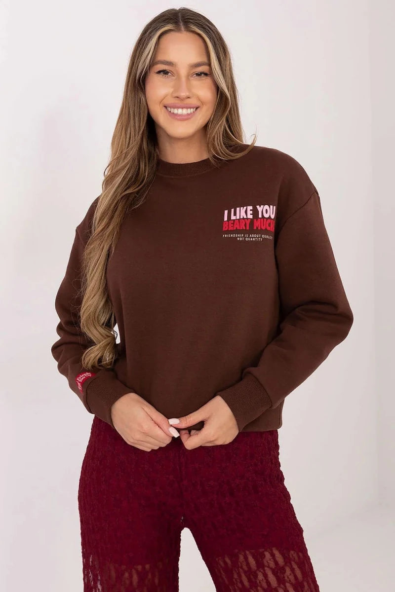 Women's Printed Cotton Blend Sweatshirt - 