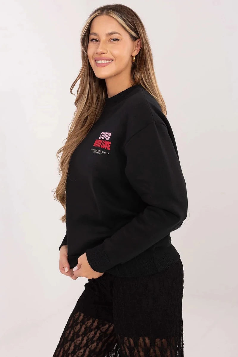 Women's Printed Cotton Blend Sweatshirt - 