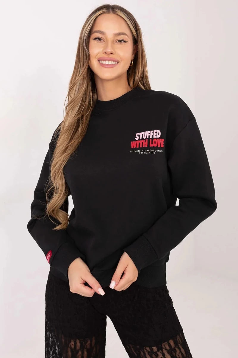 Women's Printed Cotton Blend Sweatshirt - 