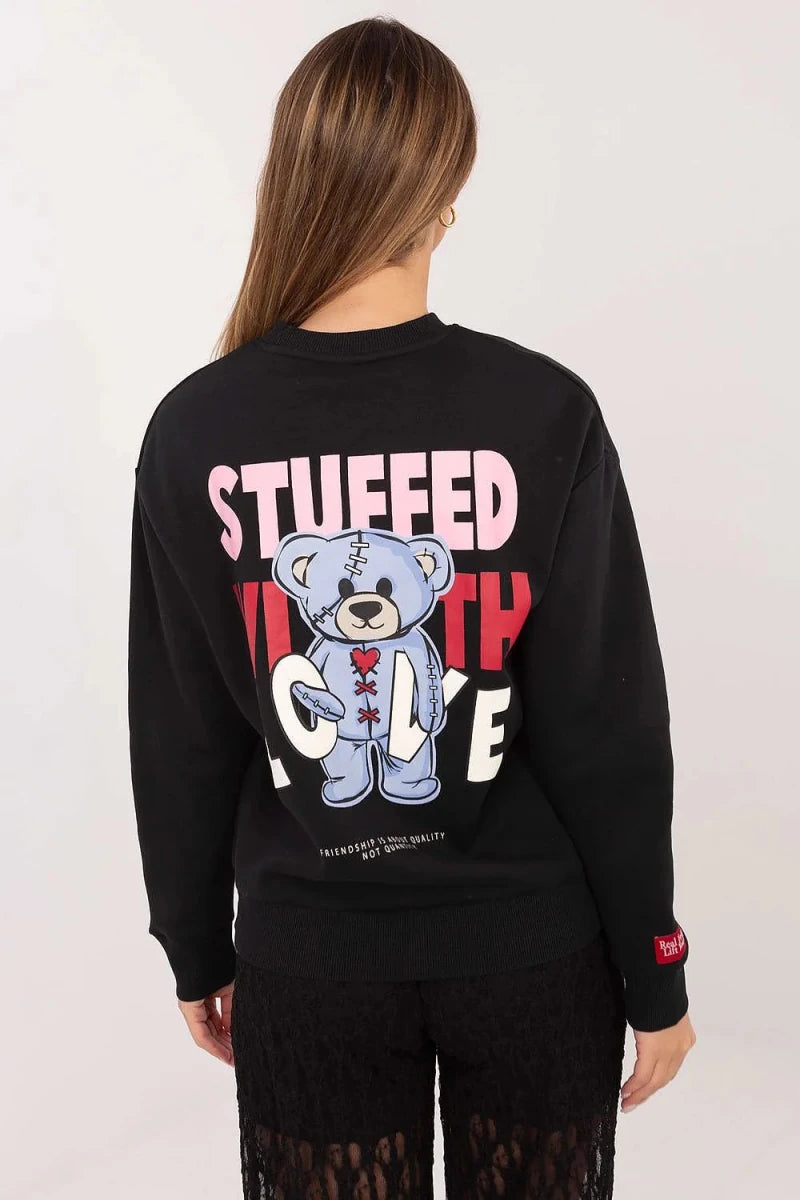 Women's Printed Cotton Blend Sweatshirt - 
